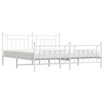 vidaXL Cadre de lit métal sans matelas et pied de lit blanc 193x203 cm