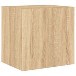 vidaXL Meuble TV mural avec lumières LED chêne sonoma 40 5x35x40 cm