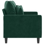 vidaXL Canapé à 2 places Vert foncé 120 cm Velours