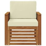 vidaXL Canapé d’extérieur Bois d'acacia massif et polyester Naturel