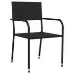 vidaXL Ensemble à manger de jardin 9 Pièces noir résine tressée et acier