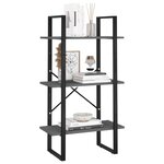 vidaXL Étagère de rangement Gris 60x30x105 cm Bois de pin massif