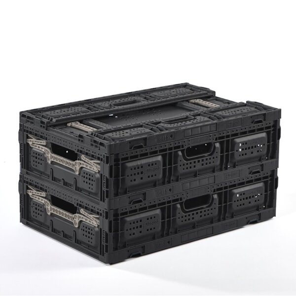 Pack and Move - Lot 3 Bacs Rangement Pliables - Charge 15 kg - 40 x 60 x 15 cm - Stockage  Outillage - Rangement Facile - Robustes - 31L
