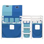 vidaXL Lit mezzanine enfants avec tunnel sans matelas bleu 90x200 cm