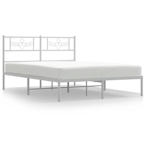 vidaXL Cadre de lit métal sans matelas et tête de lit blanc 120x190 cm