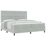 vidaXL Lit à ressorts avec matelas Gris clair 200 x 200 cm tissu