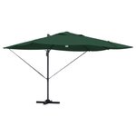 vidaXL Parasol Roma à Bras Déporté Vert et Noir 352 x 251 x 265 cm