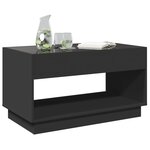 vidaXL Table basse avec LED infini noir 90x50x50 cm