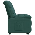 vidaXL Fauteuil inclinable Vert foncé Tissu