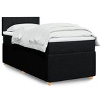 vidaXL Sommier à lattes de lit avec matelas Noir 90x190 cm Tissu