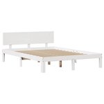 vidaXL Cadre de lit et tête de lit sans matelas blanc 135x190 cm