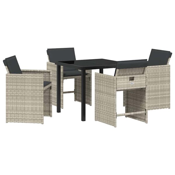 vidaXL Ensemble de salle à manger pour jardin 5 Pièces Gris clair