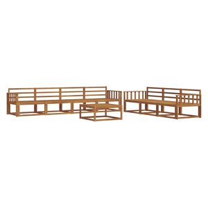 vidaXL Ensemble de canapés d'extérieur 8 Pièces Naturel