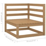 vidaXL Salon de jardin 9 Pièces avec coussins Marron miel Bois de pin