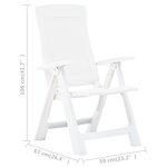 vidaXL Chaises inclinables de jardin lot de 2 Plastique Blanc