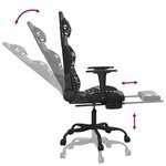 vidaXL Chaise de jeu avec repose-pied Noir et camouflage Similicuir