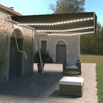 vidaXL Auvent automatique capteur de vent et LED 600x350 cm Anthracite