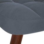 vidaXL Chaise à bascule avec repose-pied gris foncé velours
