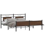 vidaXL Cadre de lit en métal sans matelas chêne marron 183x213 cm