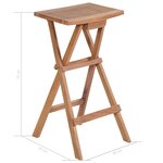 vidaXL Tabourets de bar pliables lot de 2 Bois de teck massif