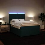 vidaXL Sommier à lattes de lit et matelas Vert foncé 140x190cm Velours