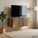 vidaXL Meuble TV mural 98 x 31 cm Bois ancien Bois d'ingénierie
