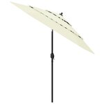 vidaXL Parasol à 3 niveaux avec mât en aluminium Sable 2 5 m