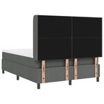 Lit box spring vidaXL avec matelas et LED Gris foncé 160x200 cm Tissu