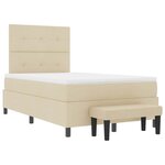 vidaXL Lit à ressorts avec matelas Crème 120 x 200 cm tissu