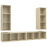 vidaXL Meubles TV muraux 4 Pièces Chêne sonoma Bois d'ingénierie