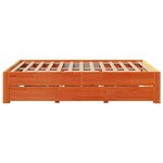 vidaXL Cadre de lit sans matelas avec tiroirs brun cire 160x200 cm pin