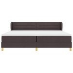 vidaXL Cadre de Lit avec Matelas - Marron Foncé - 200x200 cm - Tissu