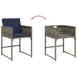 vidaXL Chaises de jardin avec coussins lot de 4 gris résine tressée