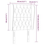 vidaXL Tête de lit avec oreilles Noir 83x23x118/128 cm Velours