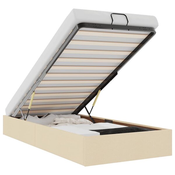 vidaXL Cadre de lit ottoman sans matelas crème 90x190 cm tissu