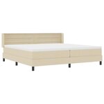 vidaXL Lit à ressorts avec matelas Crème 200 x 200 cm Polyester