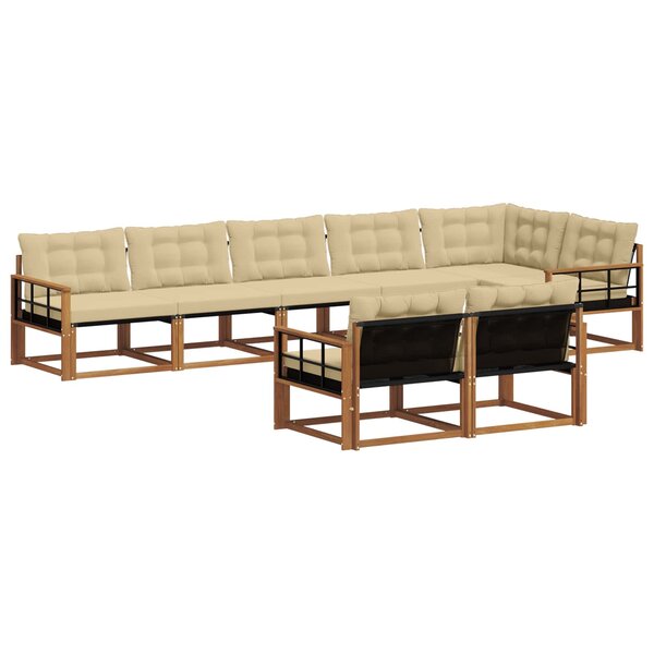 vidaXL Ensemble de canapés d'extérieur 8 Pièces Naturel et Beige