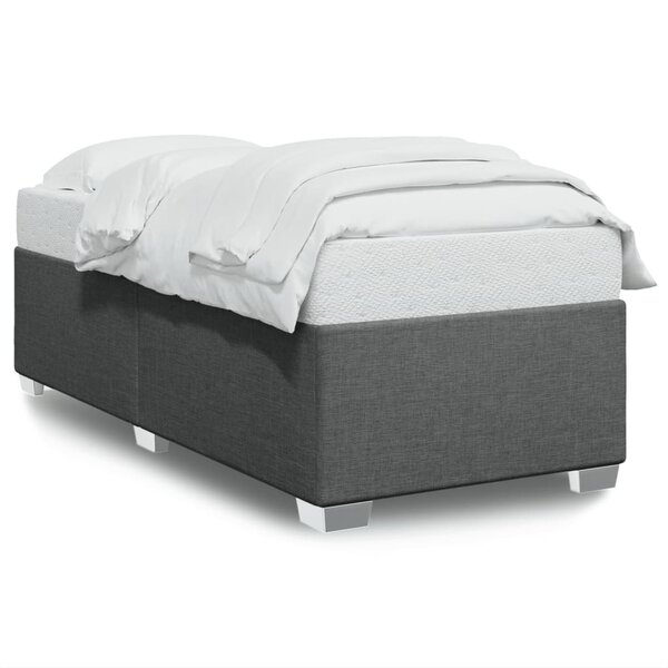 vidaXL Cadre de lit sans matelas gris foncé 90x190 cm tissu