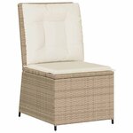 vidaXL Canapé de jardin avec coussin Beige Poly rotin