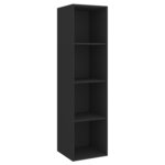 Vidaxl meubles tv muraux 2 pièces noir aggloméré
