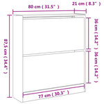 vidaXL Armoire à chaussures gris béton 80x21x87 5 cm bois d'ingénierie