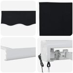 vidaXL Auvent Rétractable Noir 300 x 250 cm Tissu et Métal