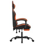vidaXL Chaise de jeu avec repose-pied Noir et orange Similicuir