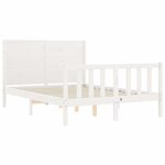 vidaXL Cadre de lit avec tête de lit blanc 140x200 cm bois massif