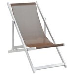 vidaXL Chaises de plage pliables lot de 2 Aluminium textilène Marron