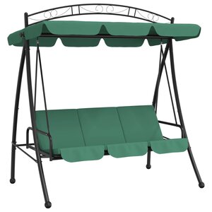 vidaXL Balancelle de jardin avec auvent vert 198 cm tissu et acier