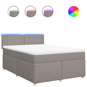 vidaXL Sommier à lattes de lit avec matelas Taupe 140x200 cm Tissu