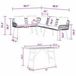 vidaXL Ensemble de Canapé de Jardin de 2 Pièces avec Coussins Noir Poly Rotin