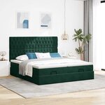 VidaXL Cadre de lit ottoman avec matelas vert foncé 180x200cm velours