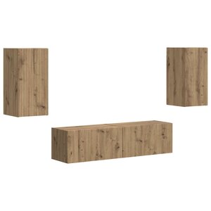 vidaXL Ensemble meuble TV 4 Pièces Chêne artisanal Bois d'ingénierie
